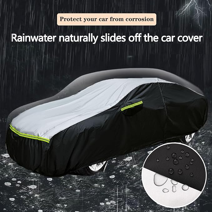 Car Cover Waterproof All Weather Tear-Resistant, Durable and Sun Protect,Suitable for Nissan Altima, Toyota Camry, Honda Accord, Lexus GS, Infiniti Q50, Kia K5, Fit Sedan Length (188-195 inch)