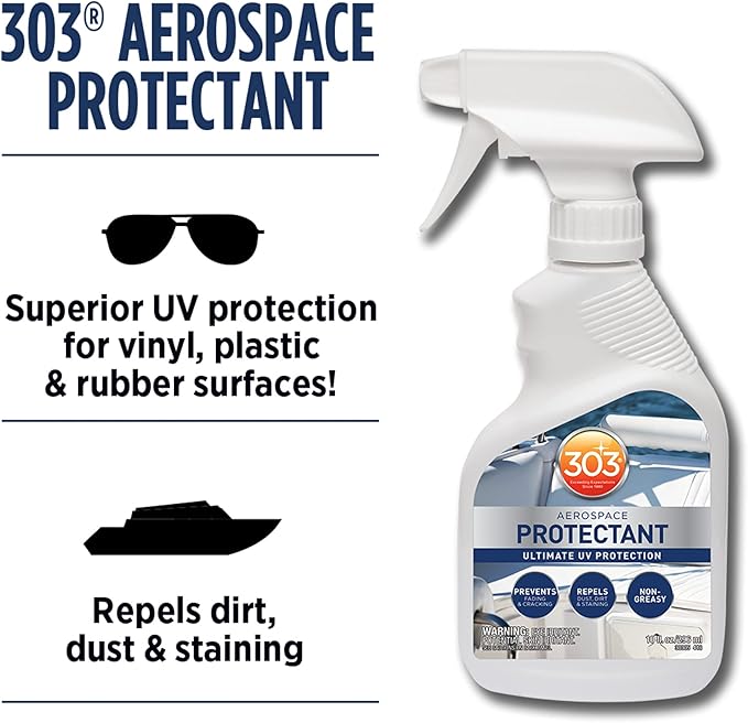 303 Products Marine Aerospace Protectant – UV Protection – Repels Dust, Dirt, & Staining – Smooth Matte Finish – Restores Like-New Appearance – 10 Fl. Oz. (30305)