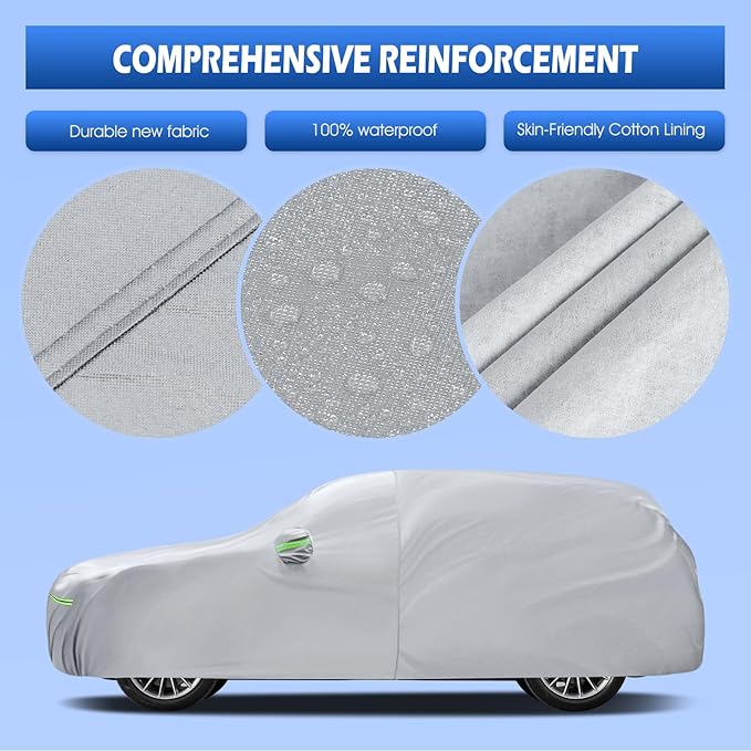 Car Cover Fit for Mercedes Benz ML/GLE Class 250 280 300 320 350 450 (2006-2026), Migaven Waterproof Full Exterior Cover Sun Rain Protection with Door Zipper and Cotton Lining