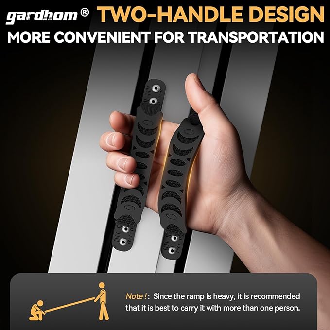 gardhom Portable Wheelchair Ramp 8FT, Anti-Slip Aluminum Handicap Ramp Wheelchair Ramps for Home Steps Entrance Threshold Doorways Stairs Curbs Scooter