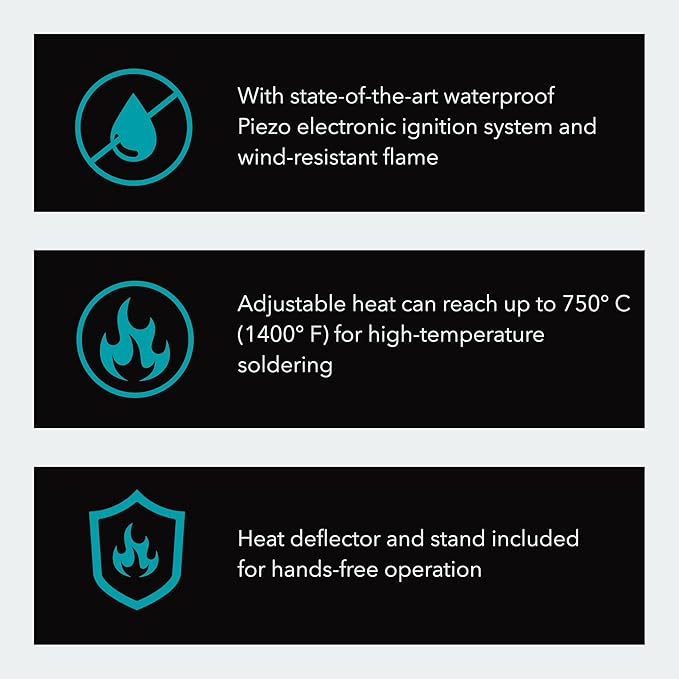 Solder-It Blue Ultra Therm Flameless Heat Gun (MJ-950) | Cordless Heat Gun with Wide Nozzle | Heavy Duty with 20 mL Butane Refill Tank | Mini Heat Gun for Crafts, Heat Shrink, and PVC Bending