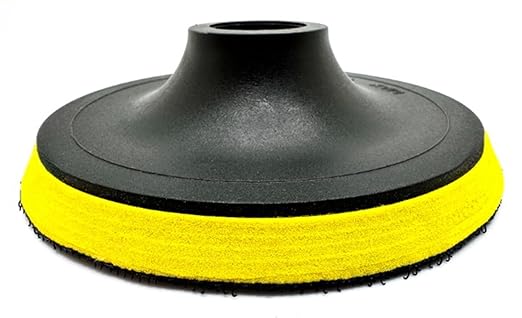 6" Hook and Loop Backing Plate for Soft Wool Polishing Buffering Pads, Backer Pad with 5/8”-11 (5/8 inch TPI), 6 inch Backup Pads for use with Angle Grinder or Drill – with Drill Adapter