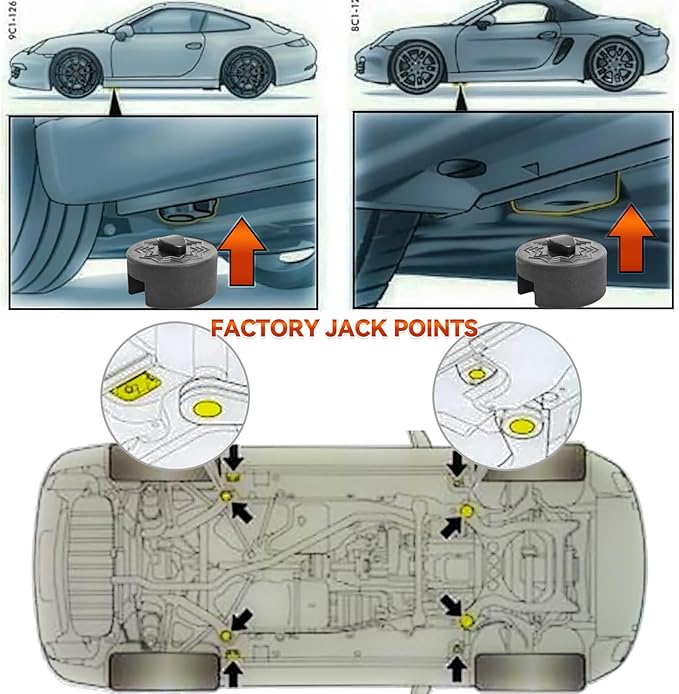 Jack Stand Rubber Pad for Porsche 911 964 993 996 991 Cayman Boxster Jack Stand Pad Adapter Pinch Weld Frame Rail Lifting Car Jacking Removal Repair Tool