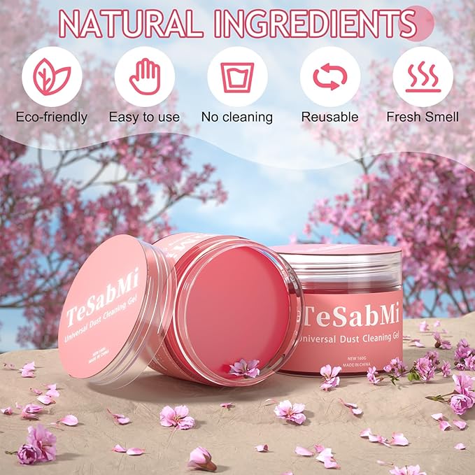 Car Cleaning Gel Car Cleaning Putty Car Putty Car Interior Cleaner Car Slime Car Detailing Kit Car Accessories Easter Gifts for Teen Men Women Stocking Stuffers Pink