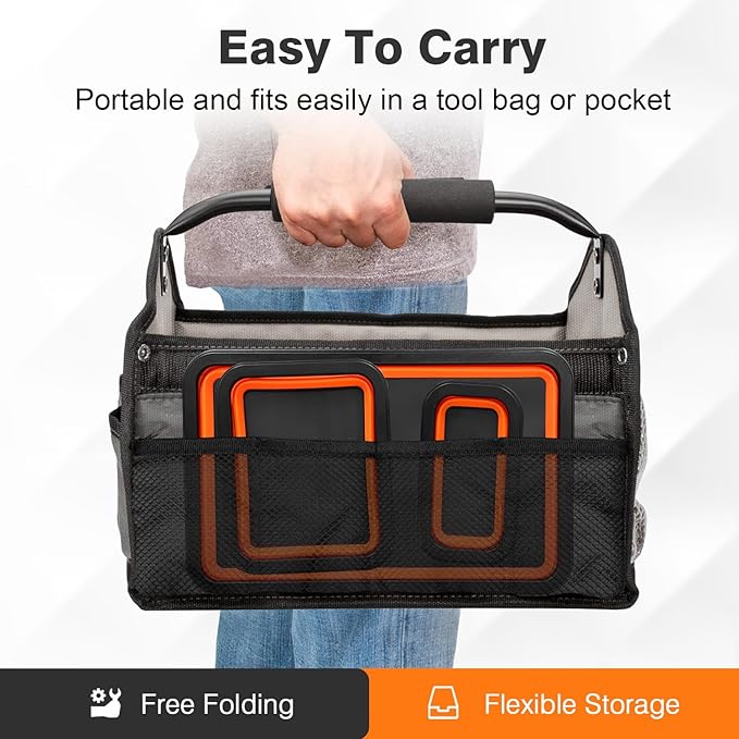 Collapsible Magnetic Parts Tray Set, 3 Different Size Foldable Silicone Magnetic Tool Trays for Bolts, Screws, Nuts and Other Small Metal Parts, Mechanic Tool for Men