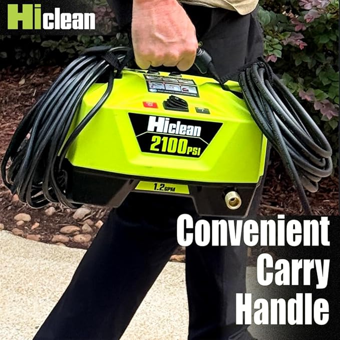 Electric Pressure Washer 2100 PSI - Portable Power Washer for Car Detailing, Patios, Fences and Outdoor Cleaning, Compact Design with Foam Cannon, Turbo and Fan Nozzles, ETL Certified