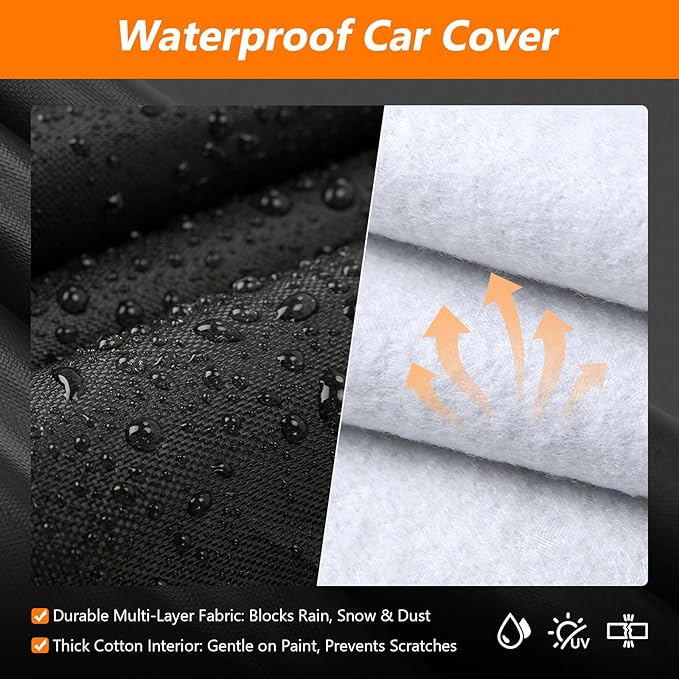 Car Cover for Chverolet K5 Blazer/GMC Jimmy 1969-1991 420D Oxford Cloth and Cotton Car Cover Waterproof All Weather with Zipper Windproof Heavy Duty All Weather with Wind, Sun, UV and Dust Protection