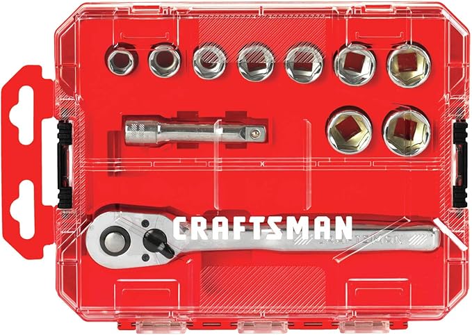 CRAFTSMAN Socket Set with Ratchet, Metric, 3/8" Drive, 11-Piece Set with Case (CMMT12027)