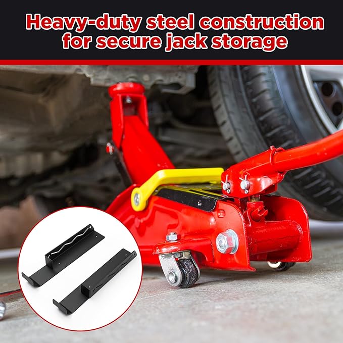 Floor Jack Stand Wall Mount Hydraulic Trolley Jack Holder Rack Organizer for Enclosed Race Trailer Accessories Tool Storage, No Screws