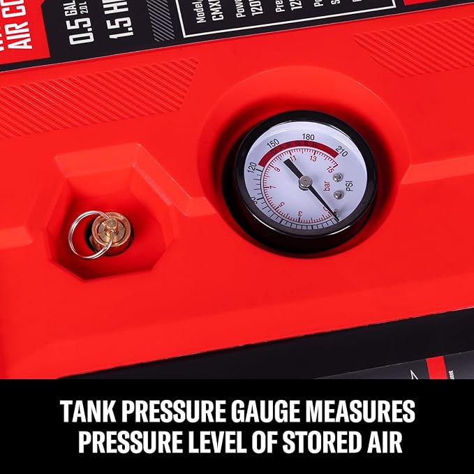 CRAFTSMAN Wall Mount Air Compressor With 7 PCS Accessory Kit, Tire Inflator Portable Air Compressor with Retractable 30ft Air Hose, Mini Tank 125 PSI MAX Pressure & 1.5 HP for Garage and Home