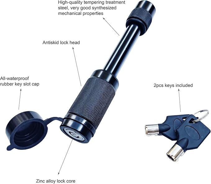 Voltorb Towing Hitch Receiver Lock, 5/8" Locking Hitch Pin for Class IV V V+, Fits 2-Inch Receiver, for Trailer Truck Car Boat