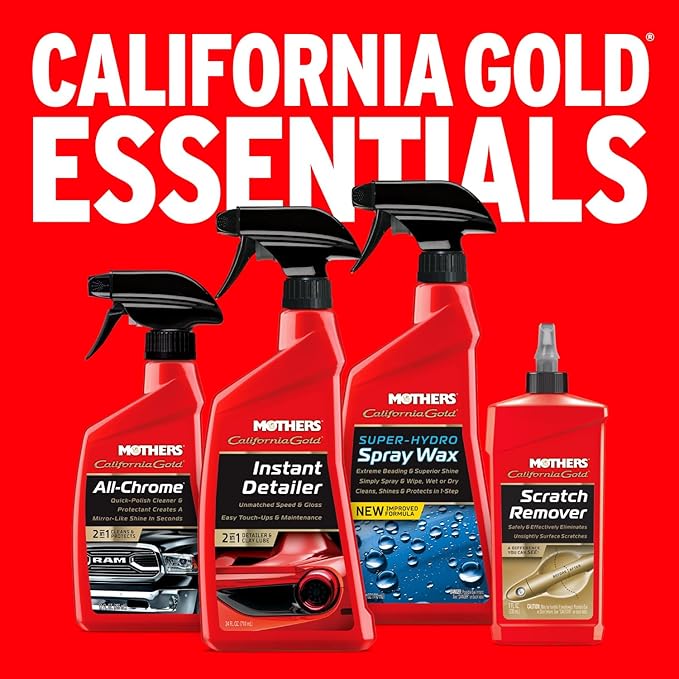 Mothers California Gold Instant Detailer, 24 oz. – Removes Smudges, Dust & Fingerprints, Boosts Gloss & Slickness, Lubrication for Clar Bars, Quick Touch-ups & Maintenance Between Washes (08224)