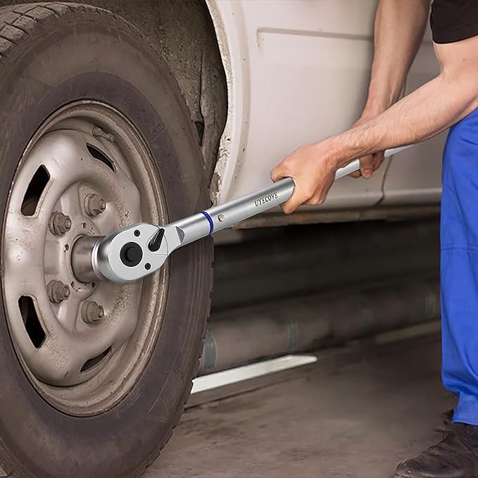 1-Inch Drive Click Torque Wrench, Dual-Direction Click Professional Torque Wrench 200-1200FT.LB/271-1356.7N.M, Dual Range Scales Graduated in FT.LB and N.M