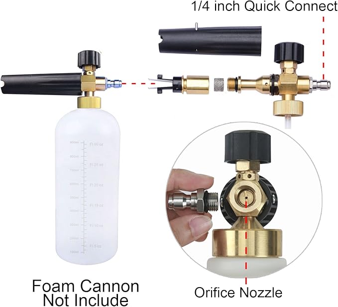 M MINGLE Foam Cannon Orifice Nozzle Tips, High Replacement Thread Nozzle for Snow Foam Lance, 1.1 mm, 2-Pack