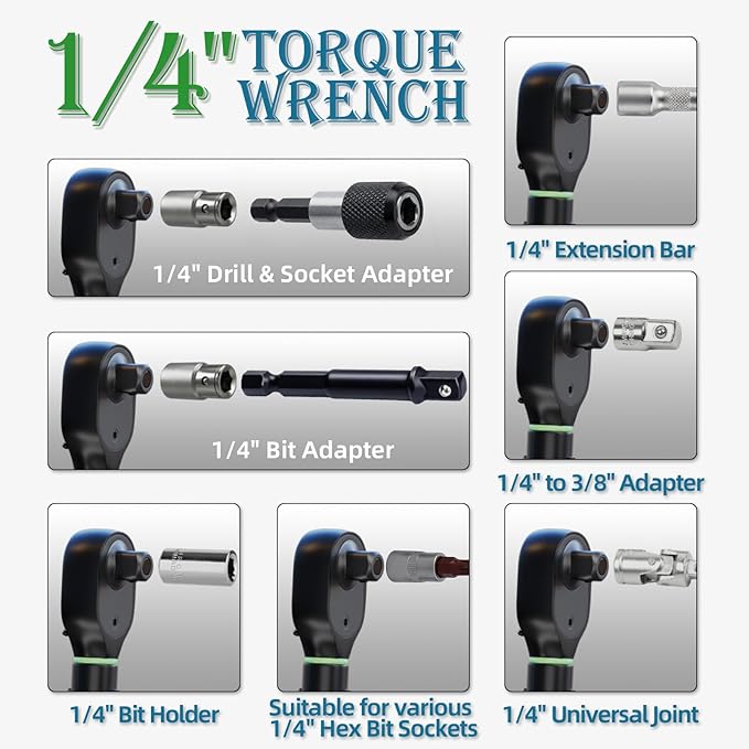 71pcs Bike Torque Wrench Set, Inch Pound Torque Wrench 1/4 Inch Drive, Bike Tool Kit, Bike Torque Wrench Set 10-230 Lbf.in(1.1-25.9N.m) Pro Bicycle Tool Kit (71PCS 10-230 Lbf.in)
