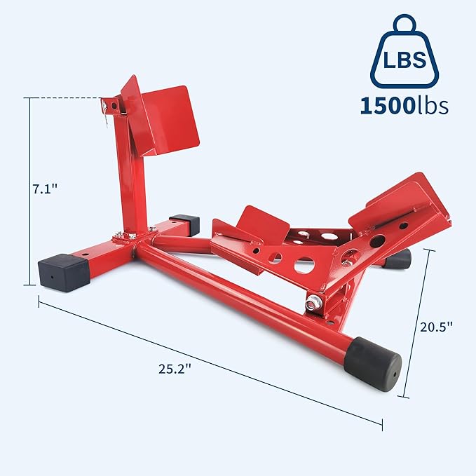 Garvee Universal Wheel Chock & Motorcycle Stand Heavy Duty 1500Lb Capacity Adjustable Motorcycle Wheel Chock 16''-21'' for Trailers, Cruiser, Sport and Dirt Bikes, Ideal Garage and Transport Solution