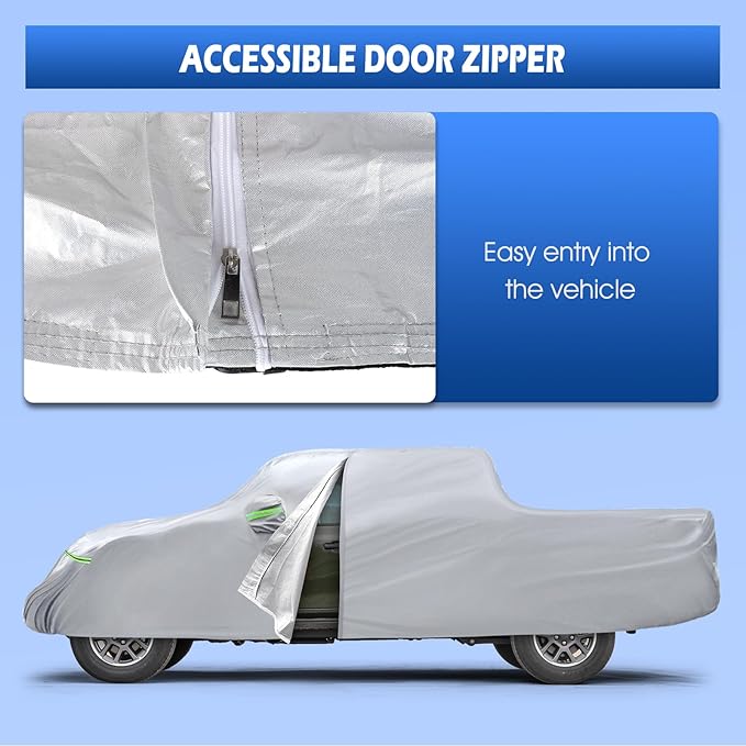 Car Cover Fit for Jeep Gladiator 2020-2026, Migaven Waterproof Full Exterior Cover Sun Rain Protection with Door Zipper and Cotton Lining