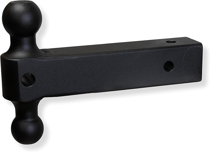 GEN-Y Hitch Extended Dual Ball Mount for 2.5-Inch Receiver - 2 5/16" & 2" Balls with 21,000 LBS Towing Capacity, 3,000 LBS Tongue Weight, Solid Shank, 12-Inches Long, Black