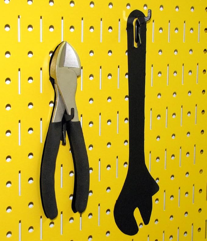 Wall Control Pegboard 32in x 16in Yellow Metal Pegboard Tool Board Panel
