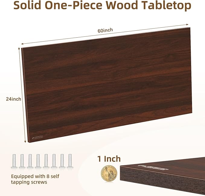 Universal Solid One-Piece Wood Table Top, 60"x24"x1" Workbench Top - Rectangular Particle Board for Standing Desk, Home Office Desk Countertop DlY, Washer Dryer, Coffee, Bar Tabletop