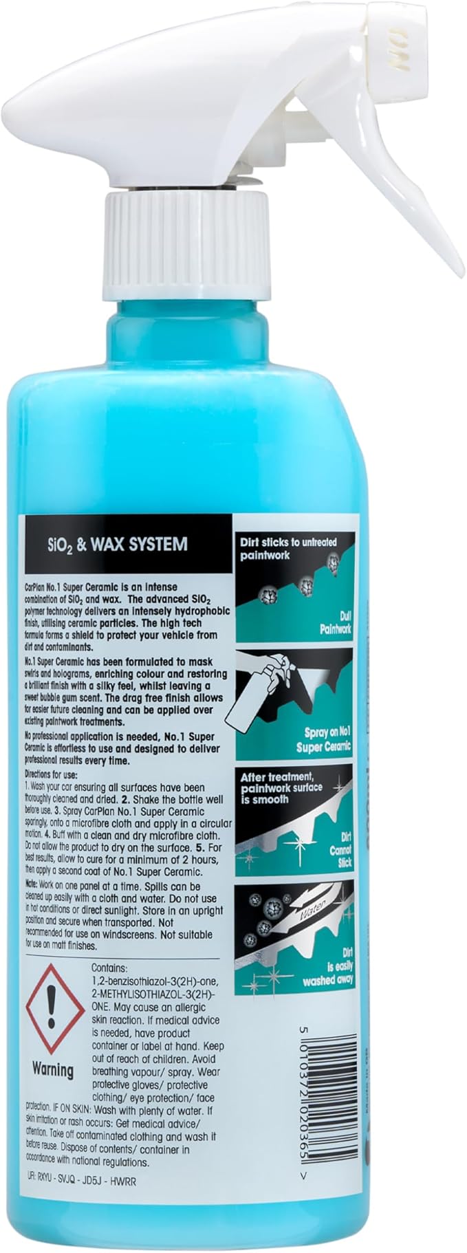 CarPlan No.1 Super Ceramic Hybrid Ceramic Wax Spray Coating, 21 Fl Oz - Advanced Si02 Paint Protection Forms a Water Beading Protective Barrier