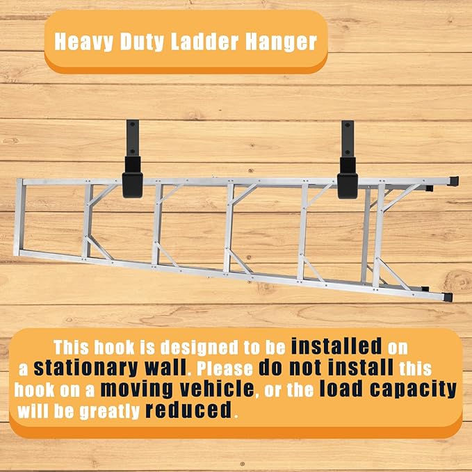 Heavy Duty Utility Hooks for Wall Mount, Garage Wall Hooks, Multi-Use Hose, Bike, Ladder, Chainsaw & Leaf Blower Hanger - 6 Medium (6 M)