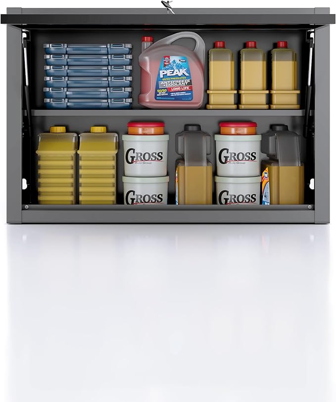 JZD Metal Wall Cabinet with Removable Shelf, Lockable Hanging Cabinet with Up Flip Door, for Kitchen Warehouse Utility Room Garage