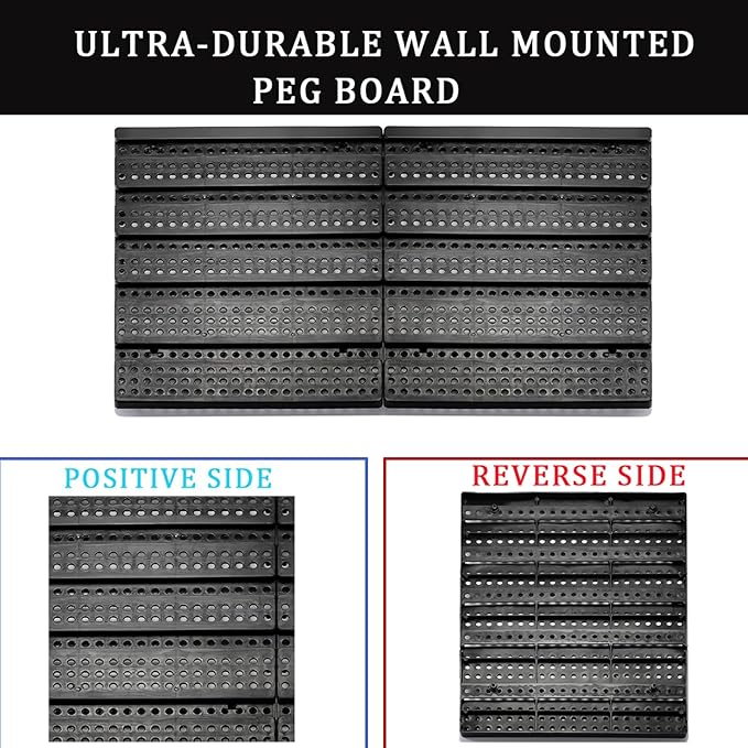 MULSAME Wall Mounted Storage Bins Parts Rack 4 Colors Bin Organizer Garage Plastic Shop Tool, Garage Organizers and Storage (Style-Classic) 25.2"*16.2"