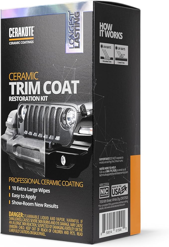 CERAKOTE® Ceramic Trim Coat Kit - Quick Plastic Trim Restorer - Ceramic Coating Guaranteed Restoration to Last Over 200 Washes – A Ceramic Coating, Not a Dressing