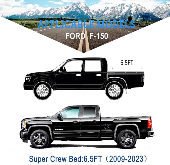 Kaugung 7 Layers Truck Cover Waterproof Custom Fit Ford F150 SuperCrew Cab 6.5ft Bed from 2009 to 2025, 7 Layers Heavyweight Pickup Car Cover Outdoor Indoor Sun UV Rain Snow Wind Protection.