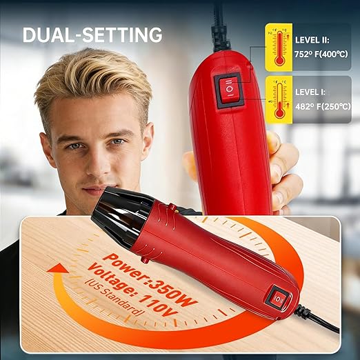 120PCS Solder Seal Wire Connectors Kit with Dual Temp Heat Gun, Heat Shrink Solder Butt Connectors Waterproof Electrical Terminals for Automotive Marine Boat RV Wiring Repair (120, RED)
