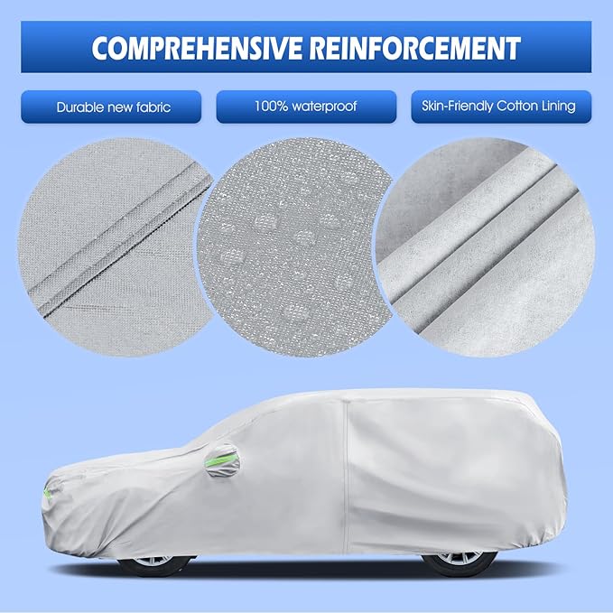 Car Cover Custom Fit for Honda CRV 1997-2026, for Toyota RAV4 2006-2026, Migaven Waterproof Full Exterior Cover Sun Rain Protection with Door Zipper and Cotton Lining
