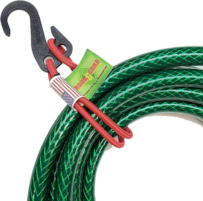 Hook & Hang Bungee Cords - Storage & Organization Cords - Hang Hoses, Cords, Ladders, Bikes, Tools & More. an Incredible Organizer! (3 PK , Red)