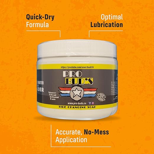 Pro Bud's Tire Mounting Paste - Peerless Lubrication Tire Mounting Lube for Quick Changing and a Secure Fit - Slip-Resistant - 4 oz.