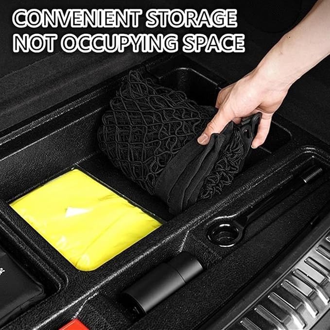 Cargo Net for SUV with Hooks, Adjustable Highly Elastic Storage Organizer Net for Car, Pickup Trucks,Mesh Organizer 2.6'x2' Stretches to 5'x4',Road Trip Essentials Black