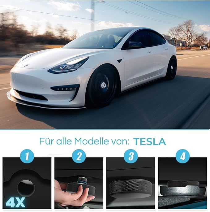 PLANGER® Tesla Jack Adapter - Model 3 - Model S - Model Y - Model X - 10 Year Guarantee - 4 Pack