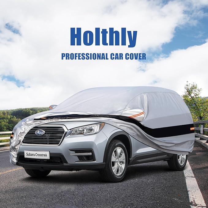 10 Layers SUV Car Cover Custom Fit for Subaru Crosstrek (2017-2025) Waterproof All Weather for Automobiles, Outdoor Full Cover Rain Sun UV Protection.Silver