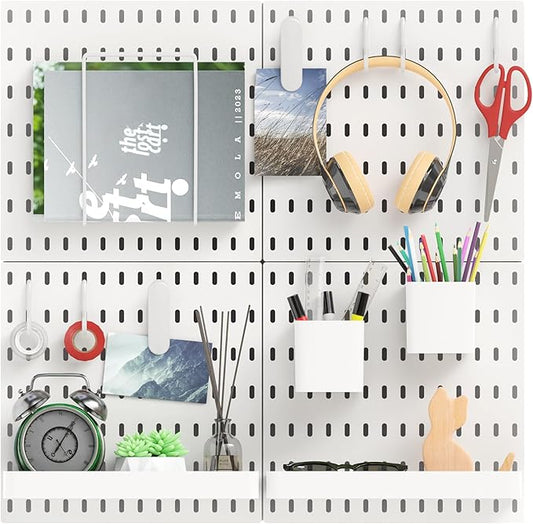 15pcs Pegboard Sets, Peg Board, Pegboard Wall Organizer, Storage System for Workbench, Shop, Shed Modular Peg Board Organizer Board Kit