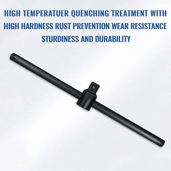 3/4" T-Handle Sliding Wrench Breaker Bar, 18.9 Inch Heavy Duty Steel Drive Socket Hand Tool, Gifts for Men & Dad