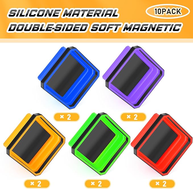 Barydat 10 Pcs Magnetic Tool Tray Collapsible Foldable Parts Trays Set Magnetic Screw Tray Magnetic Parts Bowl Square Silicone Magnetic Tool for Bolts Nuts Washers Pins Screw Parts (Multicolor)