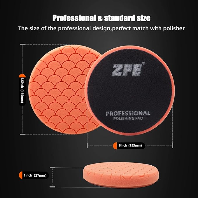 Buffing Polishing Pads, 7Pc 7.5 Inch Face for 7Inch 180mm Backing Plate Compound Buffing Sponge Pads Cutting Polishing Pad Kit for Car Buffer Polisher