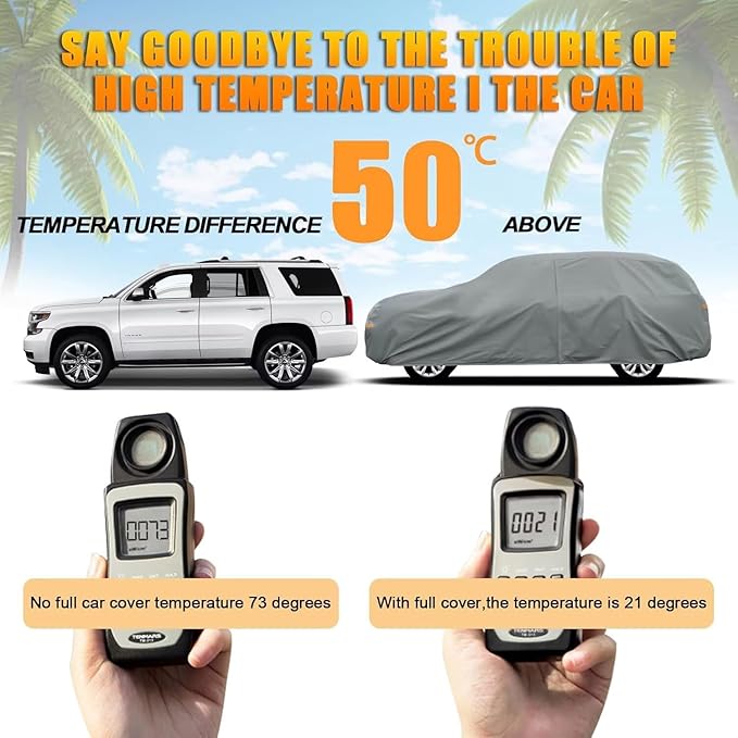 Kayme Heavy Duty SUV Car Cover Custom Fit Ford Expedition MAX EL LWB Waterproof All Weather for Automobiles, Full Exterior Covers Sun Rain UV Protection.（Deliver About 3-10 Days）