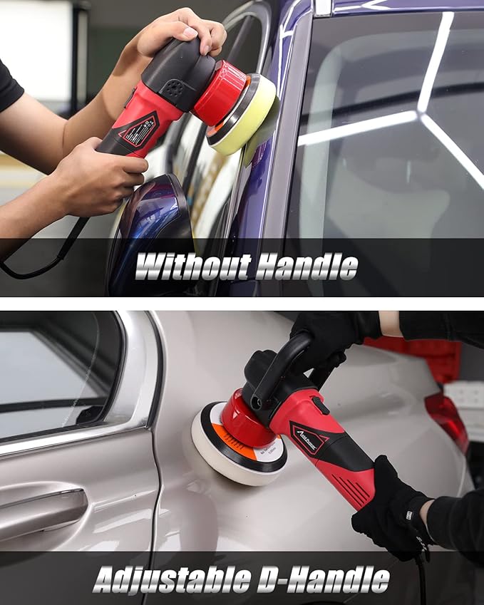 AVID POWER Buffer Polisher, 5-inch/6-inch Dual Action/DA Polisher for Car Detailing, Random Orbital Car Buffer Polisher Waxer Kit with 6 Variable Speed, 4Pcs 5-inch & 6-inch Polishing Pads