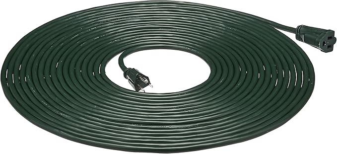 Amazon Basics 50-Foot 3-Prong Indoor/Outdoor Extension Cord, Heavy-Duty, 13 Amps, 1625 Watts, 125 VAC, Green