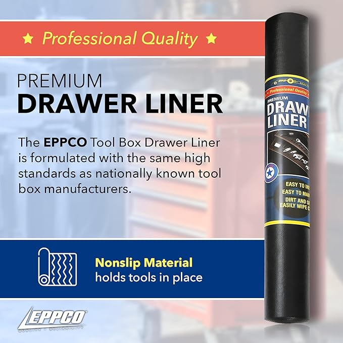 EPPCO Enterprises 1864 24" x 30' Tool Box Liner, Black