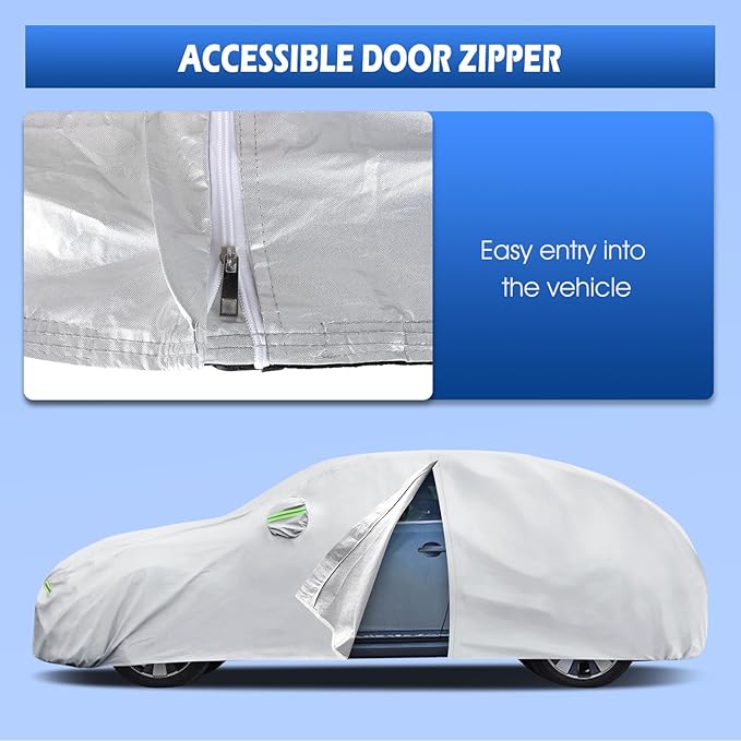 Car Cover Custom Fit for Volkswagen Beetle 2 Door 1998-2019, Migaven Waterproof Full Exterior Cover Sun Rain Protection with Door Zipper and Cotton Lining
