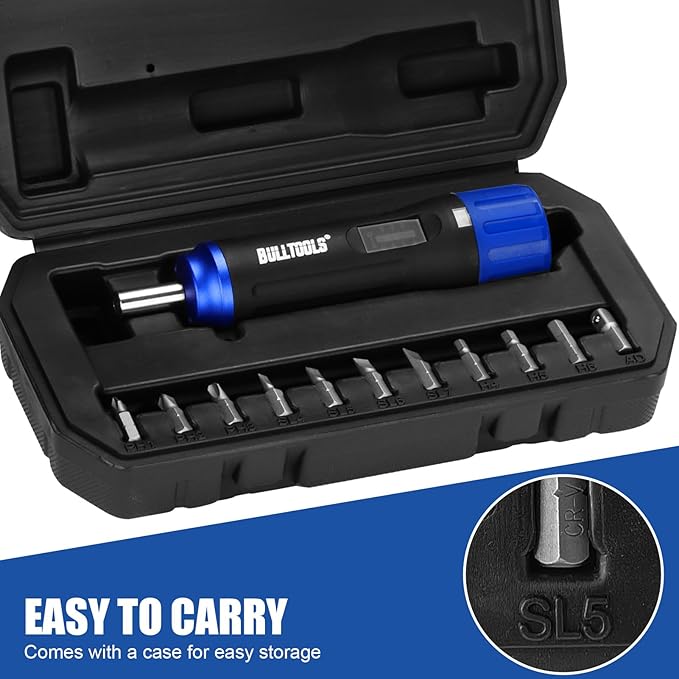 BULLTOOLS Torque Screwdriver Wrench Set, 10 to 70 Inch Pounds Torque Wrench Set for Bike Repairing and Mounting