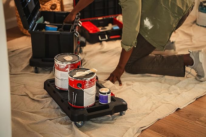 Keter Stack-n-Roll Dolly – Heavy-Duty Rolling Base Cart with Locking Wheels | Modular Mobile Workstation & Tool Storage Platform | Durable, Easy-Glide Design for Garage, Jobsite & Workshop