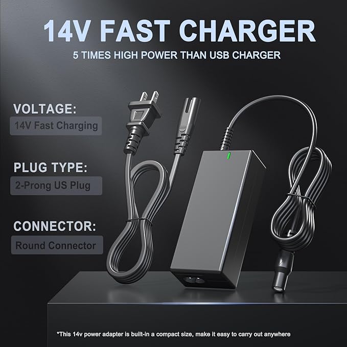 14V Charger Compatible with GB70 Adapter GB150 GB250 GB250+ GB251+ GB500 GB500+ Battery, Compatible with gb70 Charging Cable Cord