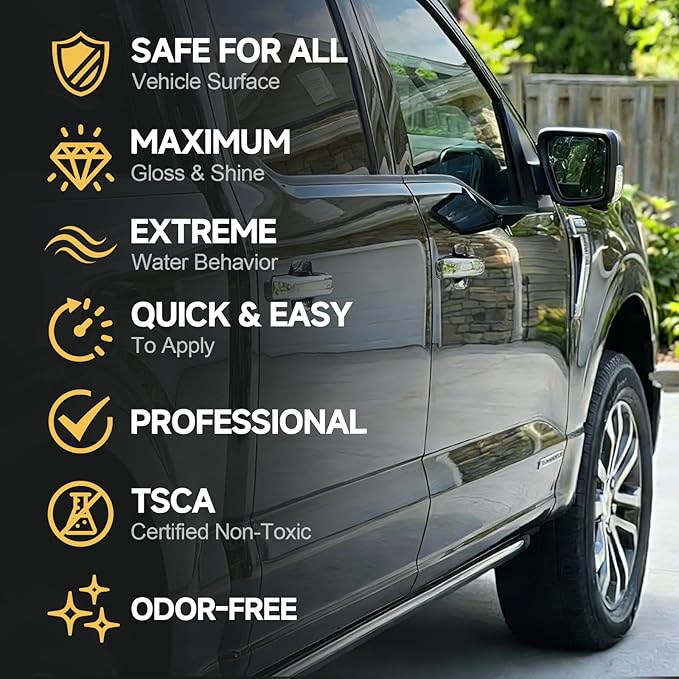 Real Ceramic Coating for Cars Polish (64 Fl Oz), Unmatched Shine Car Wax Coating Spray, No Pungent Smell, Quick Detailer Spray Wax, Lasts 50+ Washes Car Paint Sealant